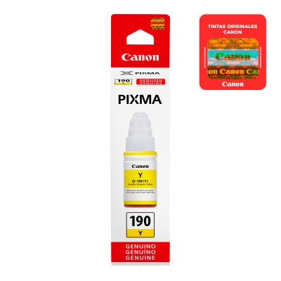 Botella De Tinta Canon Amarillo GI-190 Y 70ml