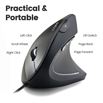 Mouse Diestro Ergonómico Usb Perixx 513