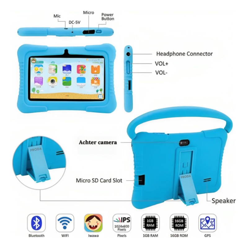 Tablet Pritom K7 Kids 7'' 2gb 32gb 2mp+0,3mp Android 13