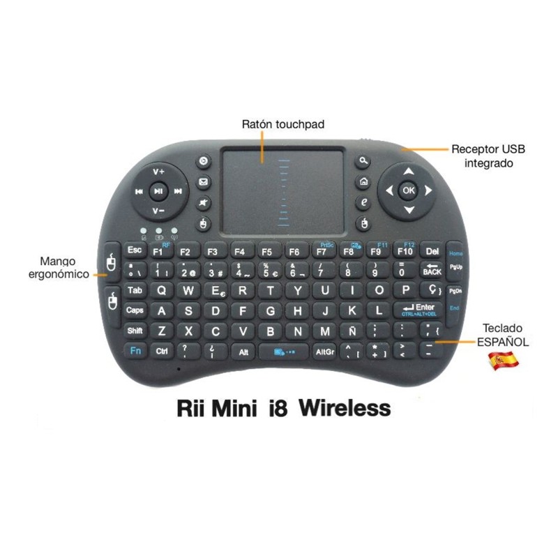 Teclado Inalámbrico Rii Mini I8 2,4ghz Qwerty 92 Teclas