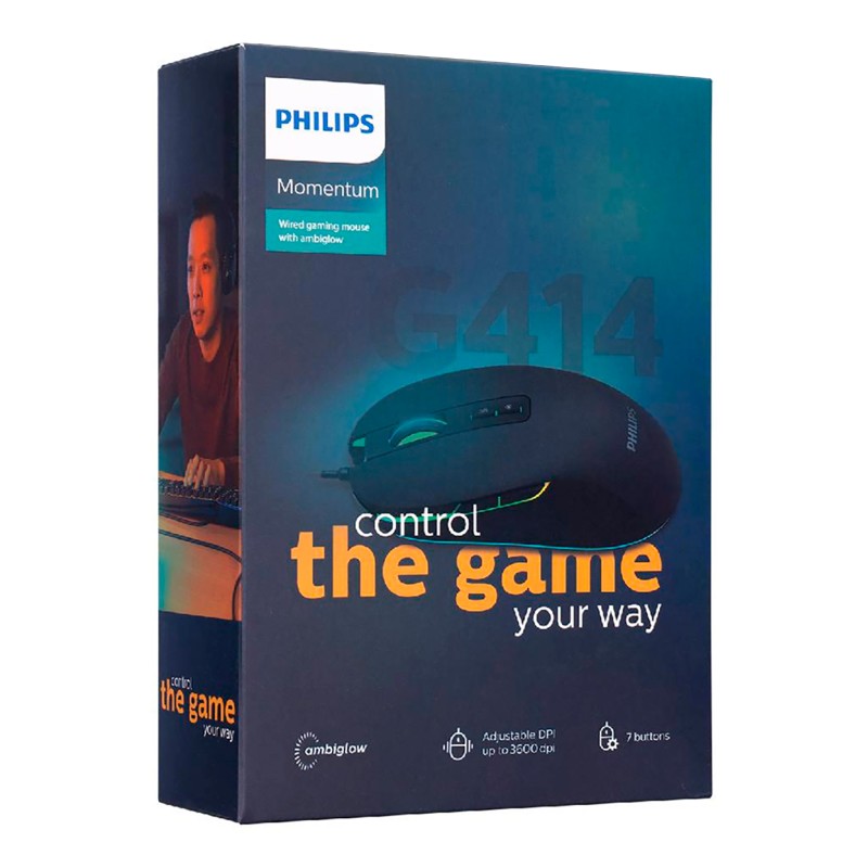 Mouse Gaming Philips G414 3600dpi Iluminación RGB